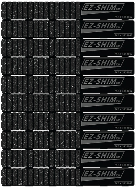 EZ Shim ETC2 Shim, 7.9 in L, 1.19 in W, 0.06 to 0.33 in Thick, Plastic, Black, Pack of 36