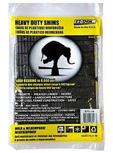 EZ Shim ETC-1 Shim, 7.9 in L, 1.19 in W, 0.06 to 0.33 in Thick, Plastic, Black, Pack of 18