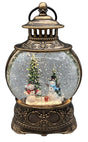Santas Forest 21949 Snow Globe Lantern with Snowman Family, 8.5 in H, Snowman Scene Water Globe, Plastic/Resin, Black, Internal Light, Pack of 6