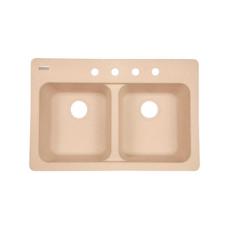 Kindred FTS904BX Kitchen Sink, 4-Deck Hole, 33 in OAW, 22 in OAH, 9 in OAD, Tectonite, Sand, Top