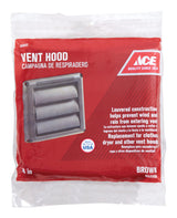 Ace 4 in. W X 4 in. L Brown Plastic Replacement Vent Hood, Pack of 6