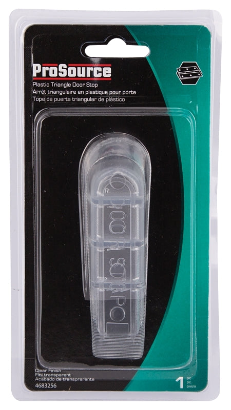 ProSource FE-50932-PS Door Stop, 1 in W x 4 in L x-1/4 in H Projection, Rubber, Clear
