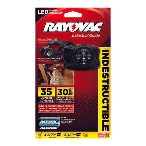 Rayovac Workhorse Pro 35 lm Black LED Headlight AAA Battery