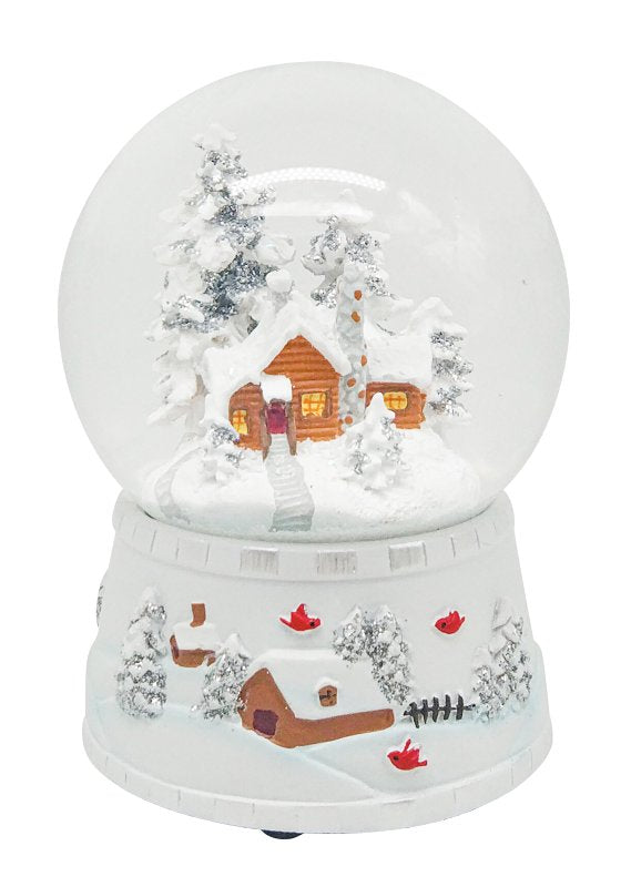 Santas Forest 92907 Farm House Water Snow Globe, 5.33 in H, Glass/Resin, White, Pack of 12