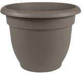 Bloem AP1260 Planter, 12 in Dia, 10.1 in H, 13 in W, Round, Plastic, Peppercorn