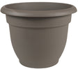 Bloem AP1260 Planter, 12 in Dia, 10.1 in H, 13 in W, Round, Plastic, Peppercorn