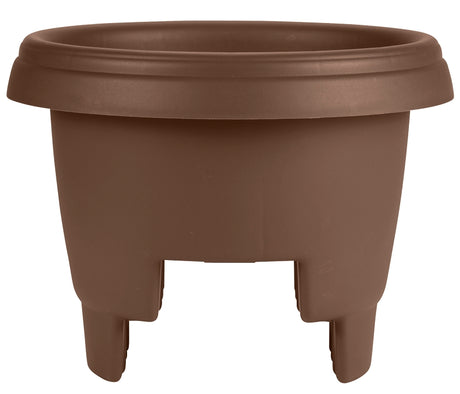 Bloem 136892 Deck Rail Planter, 11.9 in Dia, 9 in H, Poly, Chocolate