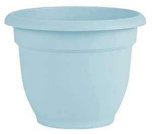 Bloem AP0837 Planter, 6.8 in H, 8-3/4 in W, 8-3/4 in D, Round, Plastic, Misty Blue