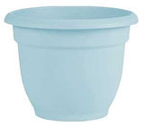 Bloem AP1037 Planter, 8-1/2 in H, 10.8 in W, 10.8 in D, Round, Plastic, Misty Blue