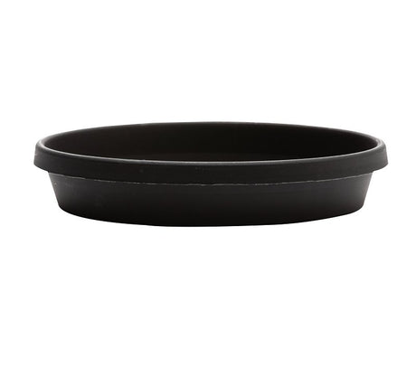Bloem Terra STT1000 Plant Saucer, 9-1/4 in W, Round, Plastic, Black