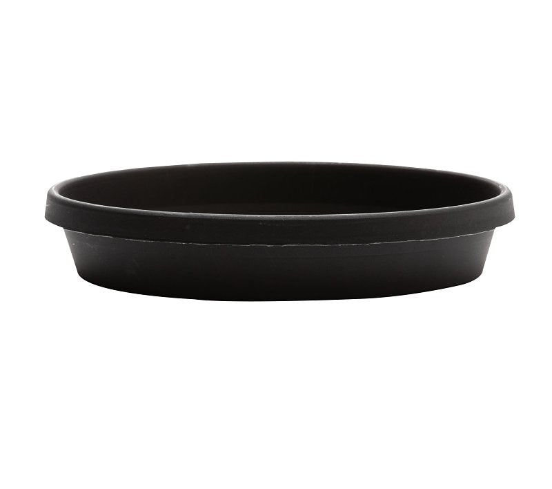 Bloem Terra STT1200 Plant Saucer, 11-1/4 in W, Round, Plastic, Black