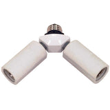 Satco Plastic Medium Base Twin Light Socket Adapter 1 pk