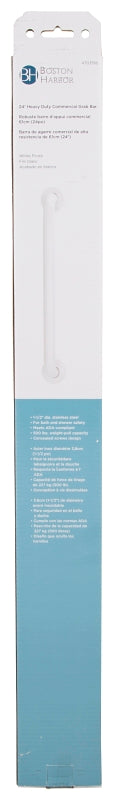 Boston Harbor SG01-01&0224 Grab Bar, 24 in L Bar, White, Wall Mounted Mounting
