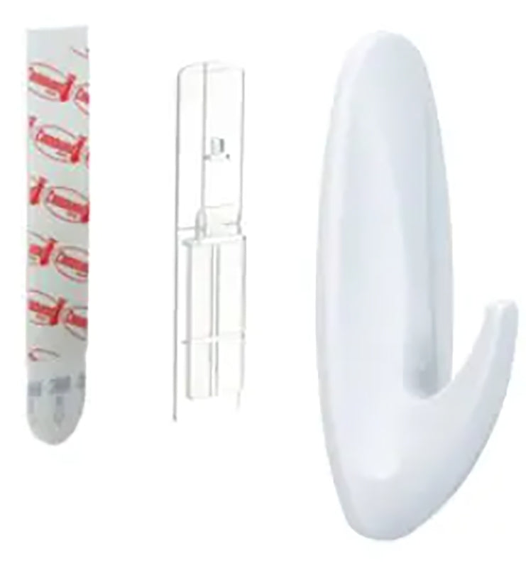 HOOK DESIGNER WHITE LARGE, Pack of 6