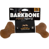 Petmate BarkBone 36035 Dog Toy, L, Peanut Butter, Chew, Natural Instincts Infused Wood Dinosaur, Nylon