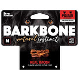Petmate BarkBone 36069 Dog Toy, M, Bacon, Chew, Natural Instincts Pig Ear, Nylon