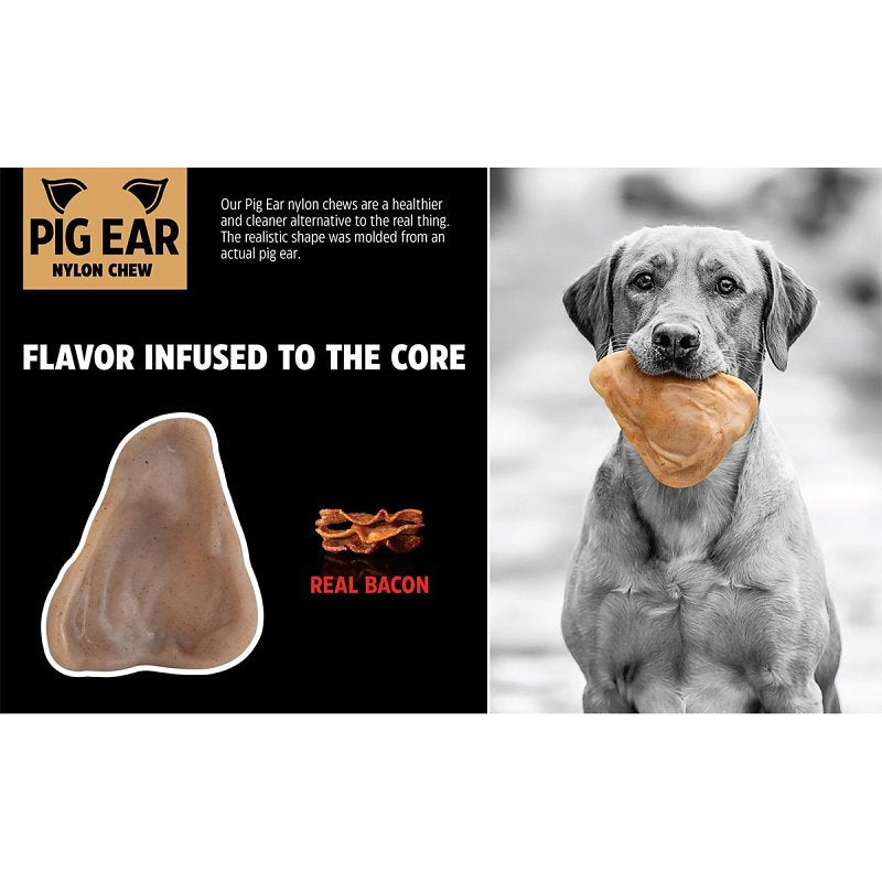 Petmate BarkBone 36069 Dog Toy, M, Bacon, Chew, Natural Instincts Pig Ear, Nylon