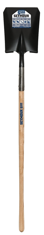 Seymour 49345 Shovel, Closed Back, Square Point, 58 in OAL, 9-1/2 in W Blade, 14 ga, Steel Blade, D-Shaped Handle