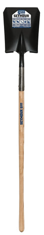 Seymour 49345 Shovel, Closed Back, Square Point, 58 in OAL, 9-1/2 in W Blade, 14 ga, Steel Blade, D-Shaped Handle