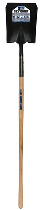 Seymour 49332 Shovel, Open Back, Square Point, 59 in OAL, 9-1/2 in W Blade, 14 ga, Steel Blade, American Ashwood Handle