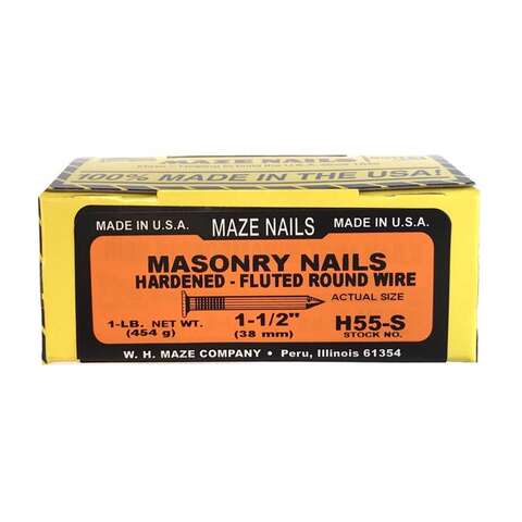 Maze 1.5 in. Masonry Heat Treated Carbon Steel Nail Flat Head 1 lb