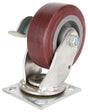 ProSource JC-P04 Swivel Caster, 5 in Dia Wheel, 2 in W Wheel, PU Wheel, Gray, 450 lb, Steel Housing Material