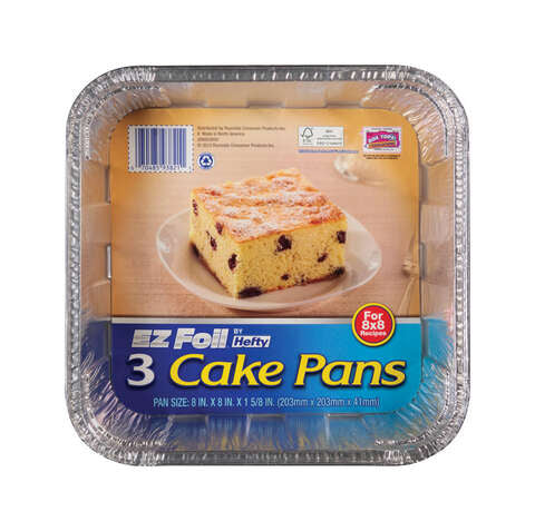 Hefty EZ Foil 8 in. W X 8 in. L Cake Pan 3, Pack of 12