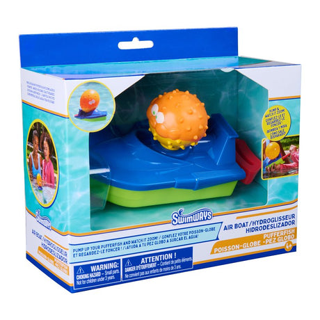 SwimWays 6075007 Pufferfish Air Boat Pool Toy, S