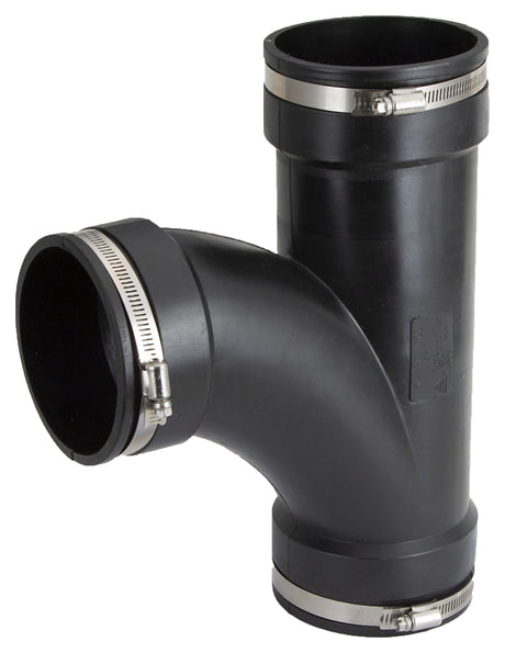 ProSource QT-400 Flexible Pipe Tee, PVC, Black