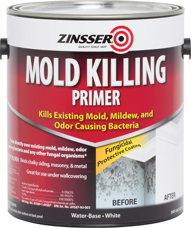 Zinsser 276049 Mold Killing Primer, Flat, White, 1 gal Can, Pack of 2