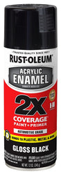 Rust-Oleum 271903 Automotive Spray Paint, Solvent Base, Gloss, Black, 12 oz Can