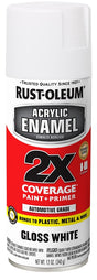 Rust-Oleum 271919 Automotive Spray Paint, Oil Base, Gloss, White, 12 oz Can