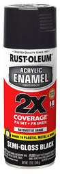 Rust-Oleum 271915 Automotive Spray Paint, Oil Base, Semi-Gloss, Black, 12 oz Can