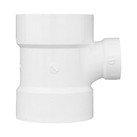 Charlotte Pipe Schedule 40 4 in. Hub X 4 in. D Hub PVC Sanitary Tee 1 pk