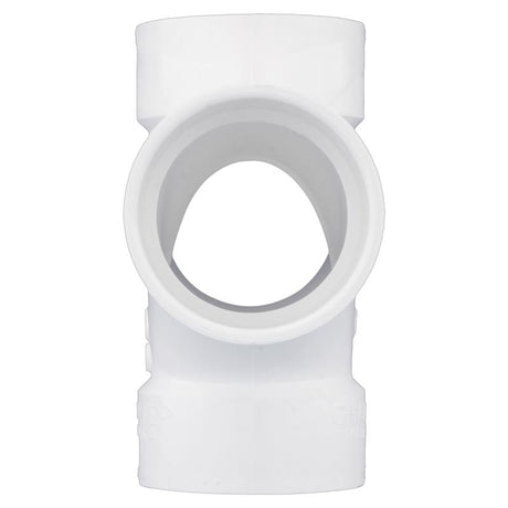 Charlotte Pipe Schedule 40 3 in. Hub X 3 in. D Hub PVC Double Sanitary Tee 1 pk