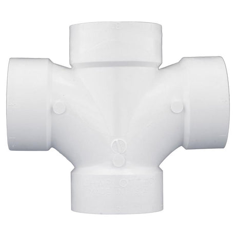Charlotte Pipe Schedule 40 3 in. Hub X 3 in. D Hub PVC Double Sanitary Tee 1 pk