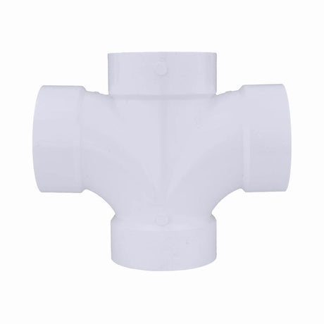 Charlotte Pipe Schedule 40 4 in. Hub X 4 in. D Hub PVC Double Sanitary Tee 1 pk
