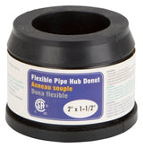 ProSource 22U-139 Hub Donut, 2 x 1-1/2 in, PVC, Black