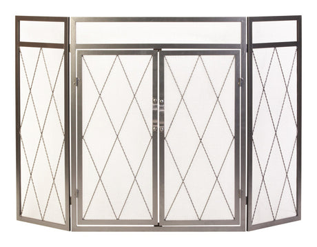 Panacea Open Hearth Black Antique Steel Fireplace Screen
