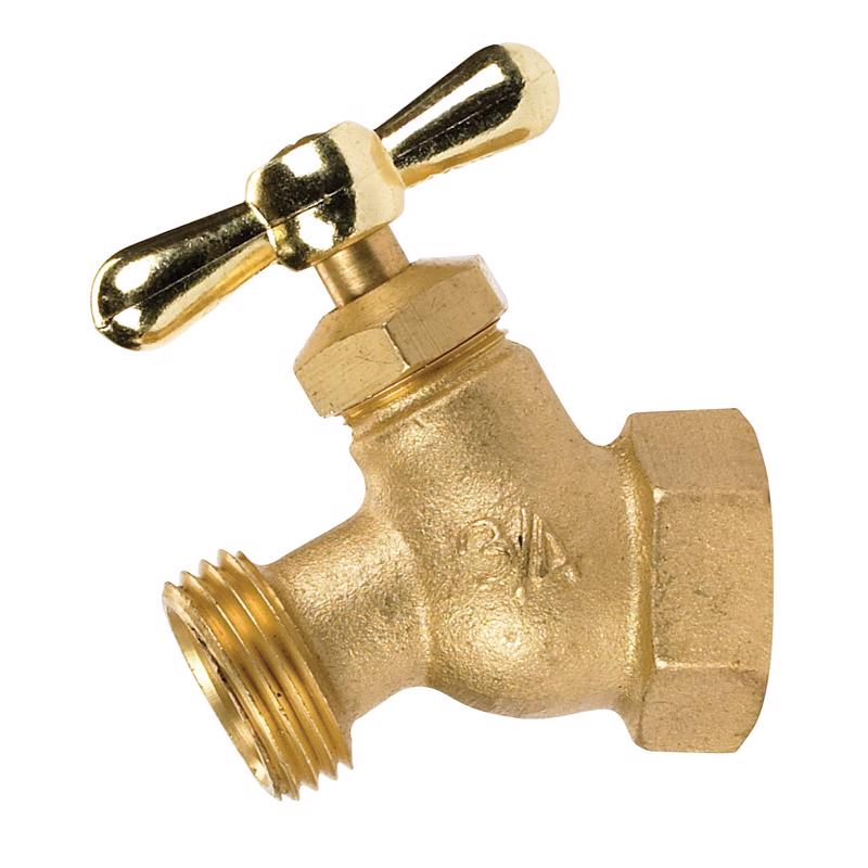 Homewerks 3/4 in. FIP X 3/4 in. MHT Brass No-Kink Hose Bibb