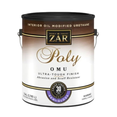 ZAR 36113 Polyurethane, Semi-Gloss, Liquid, Milky Clear, 1 gal, Can, Pack of 2