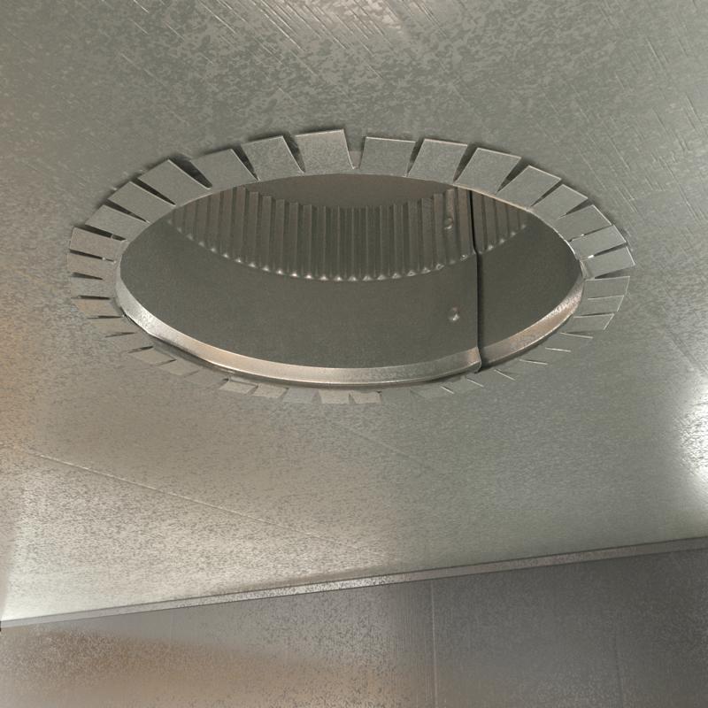 Imperial 4 in. D 30 Ga. Galvanized Steel Round Starting Collar, Pack of 6