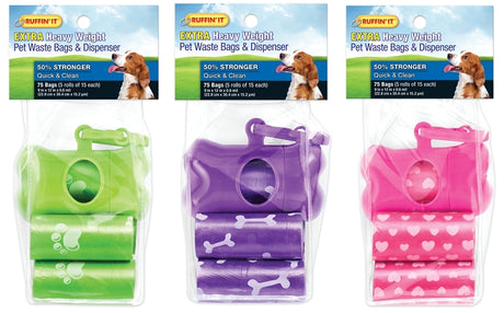 BAG DOG WASTE W/DISP 75CT