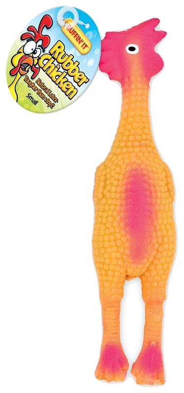 RUFFIN'IT 80528-2 Dog Toy, S, Chicken, Rubber