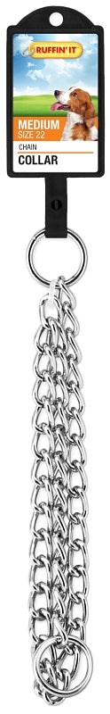 RUFFIN'IT 71224 Chain Dog Collar, 22 in L Collar, Metal