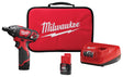 Milwaukee M12 2401-22 Screwdriver Kit, Battery Included, 12 V, 1.5 Ah, 1/4 in Chuck, Hex Quick Change Chuck