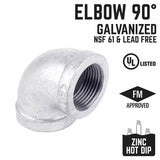 STZ Industries 1/2 in. FIP each X 1/2 in. D FIP Galvanized Malleable Iron 90 Degree Elbow, Pack of 5