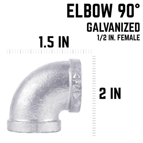 STZ Industries 1/2 in. FIP each X 1/2 in. D FIP Galvanized Malleable Iron 90 Degree Elbow, Pack of 5