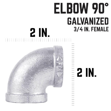 STZ Industries 3/4 in. FIP each X 3/4 in. D FIP Galvanized Malleable Iron 90 Degree Elbow, Pack of 5