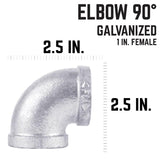 STZ Industries 1 in. FIP each X 1 in. D FIP Galvanized Malleable Iron 90 Degree Elbow, Pack of 5